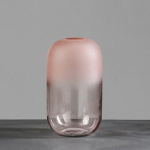 Pink Graduated Frosted Glass Vase - HOUSYE