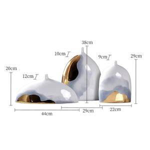 Chinese Style Flat Ceramic Decor Vase - HOUSYE