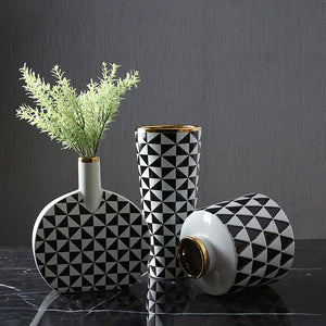 Nordic Simple Electroplating Pattern Vase - HOUSYE