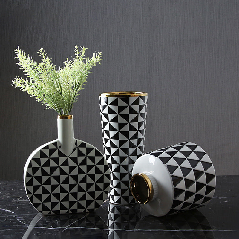 Nordic Simple Electroplating Pattern Vase - HOUSYE