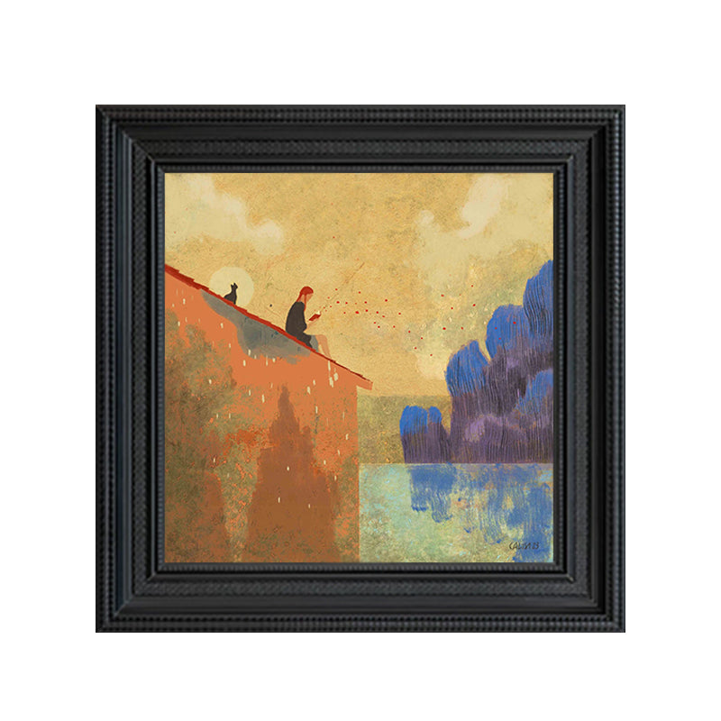 Pintura al óleo de una chica estudiosa