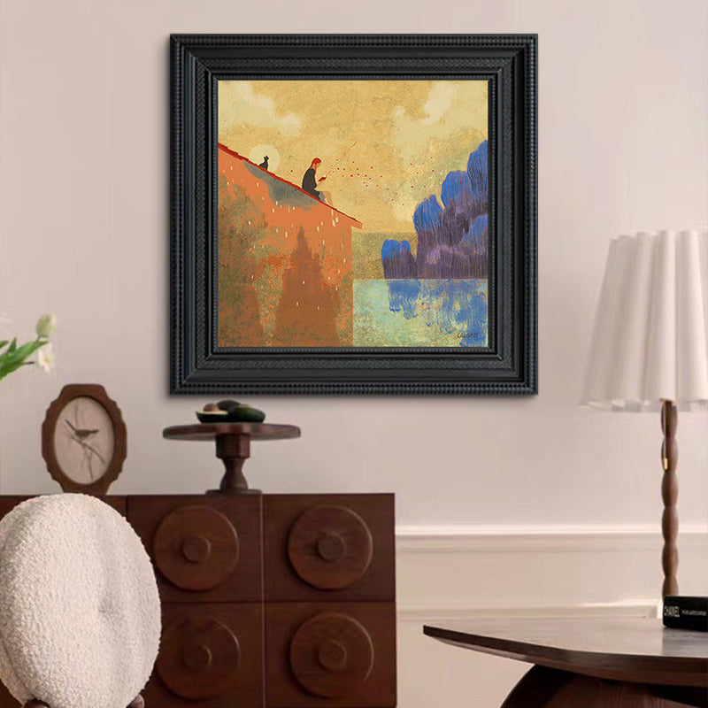 Pintura al óleo de una chica estudiosa