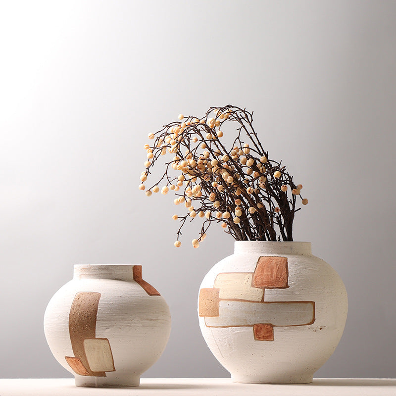 Jarrón con estampado de bloques de color