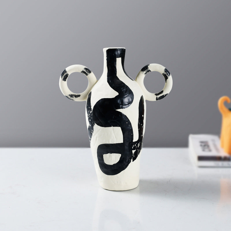 Jarrón de dos asas con graffiti