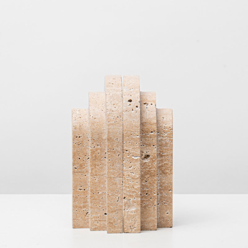 Sujetalibros de mármol en forma de arco