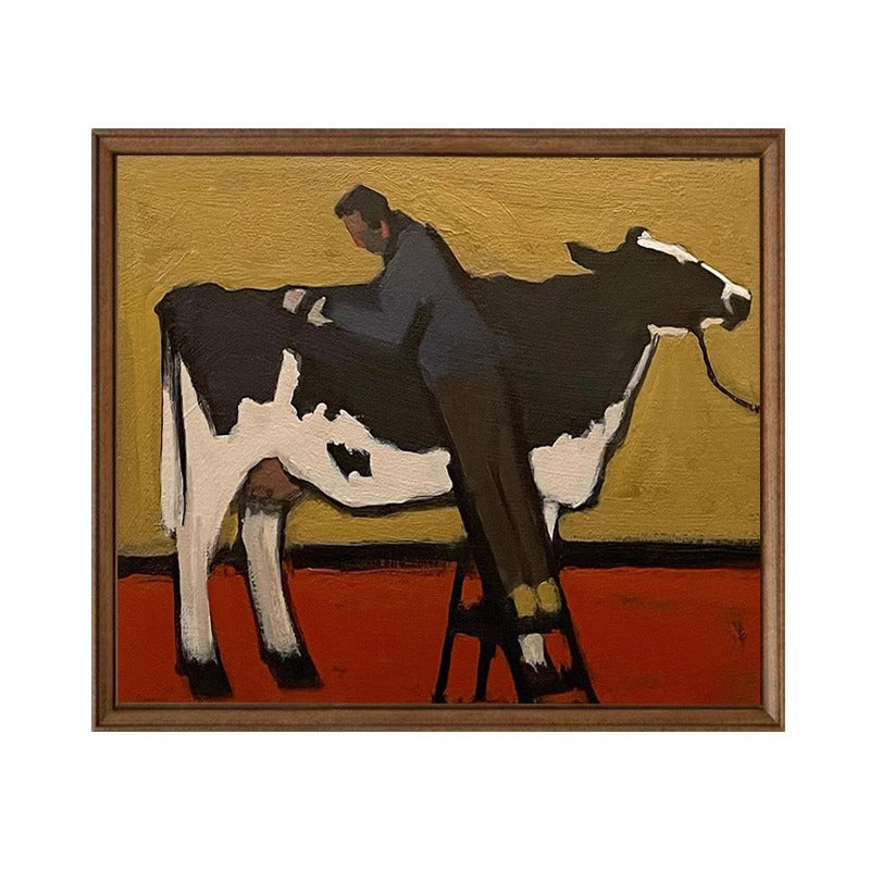 Pintura al óleo del regalo de la vaca