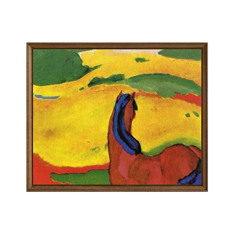 Pintura al óleo de un caballo en primavera