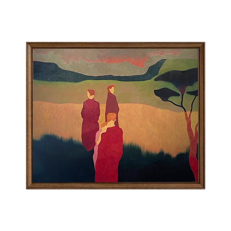 Pintura al óleo de Mirando desde lejos