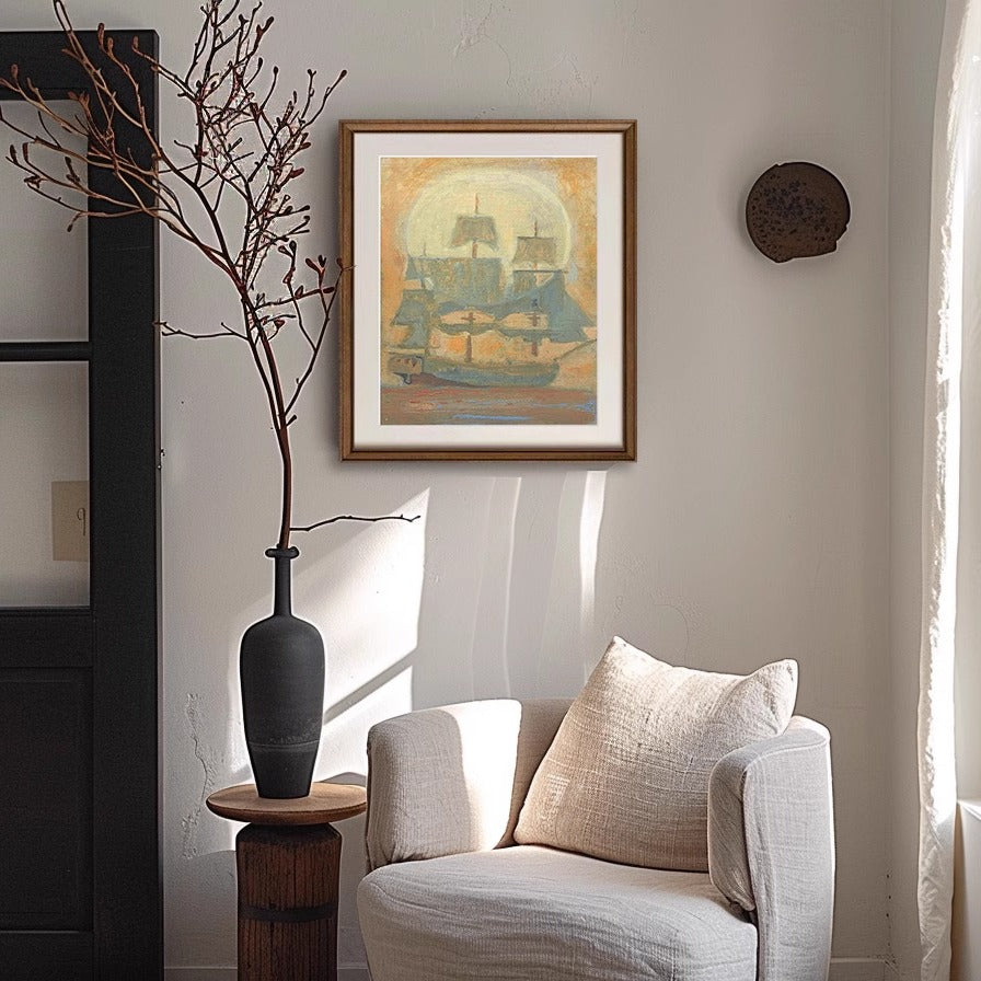 Pintura al óleo Navegando sin problemas