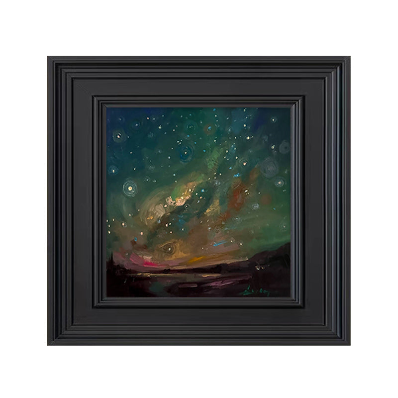Pintura al óleo del cielo estrellado