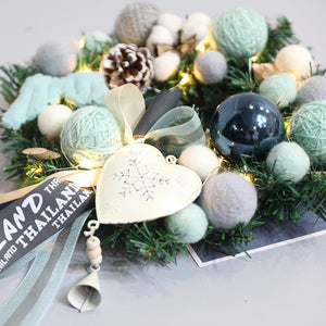 Christmas Natural Hairline Ball Wreath - HOUSYE