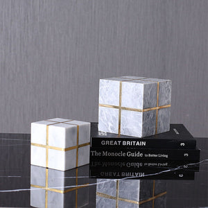 Black White Quare Marble Stone - HOUSYE