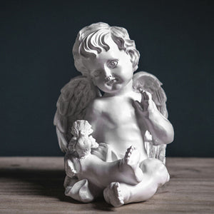 Modern Gold and White Angel Resin Crafts - HOUSYE