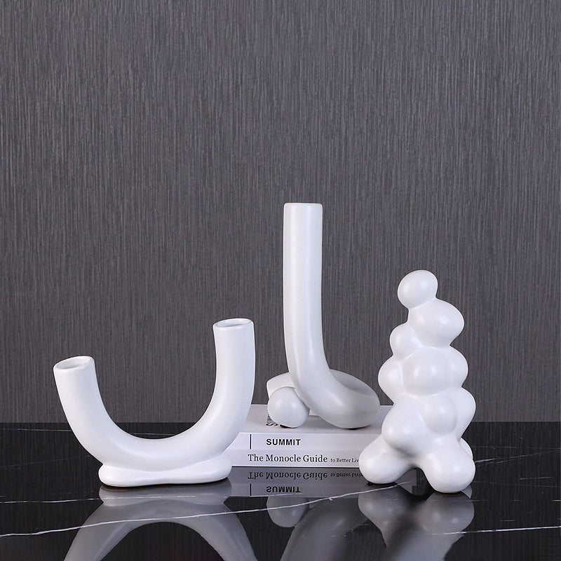 Irregular White Ceramic Abstract Ornaments - HOUSYE