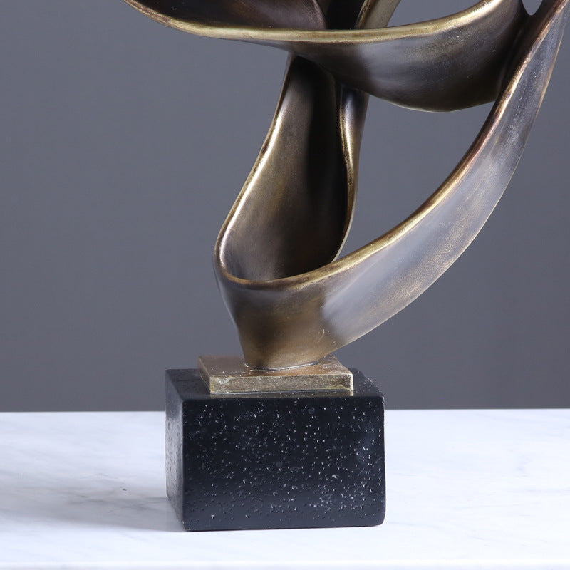 Creative Modern Abstract Bronze Streamer Sculpture - HOUSYE