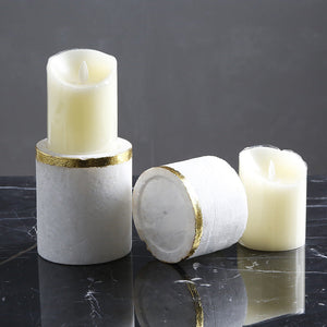 Simple Natural Spar Round Table Candle Cups - HOUSYE