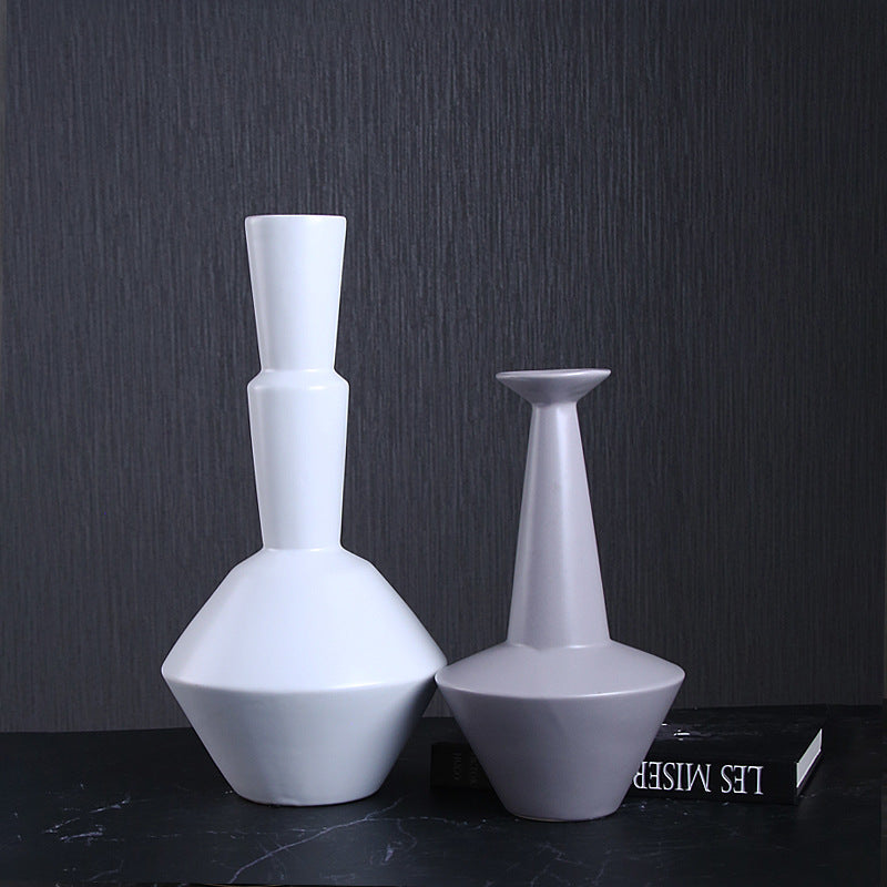 Nordic Minimalist Ceramic Totem Vase - HOUSYE