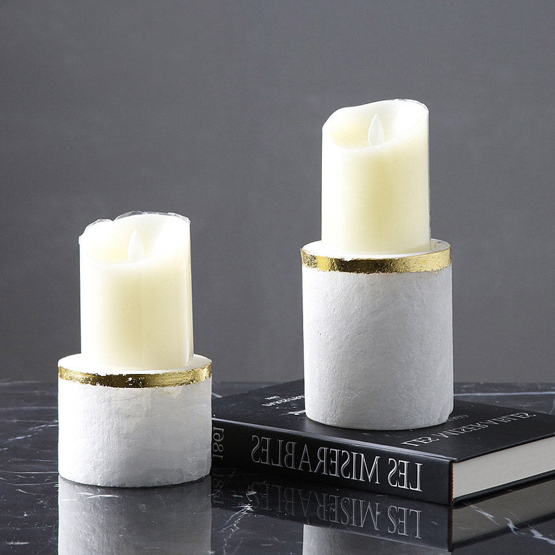 Simple Natural Spar Round Table Candle Cups - HOUSYE