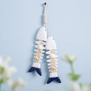 Wood Fish Bones Wall Hanging Decoration-2pcs - HOUSYE