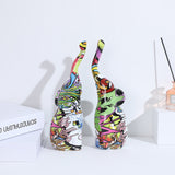 Colored Resin Couple Elephant Handicraft Ornaments - HOUSYE