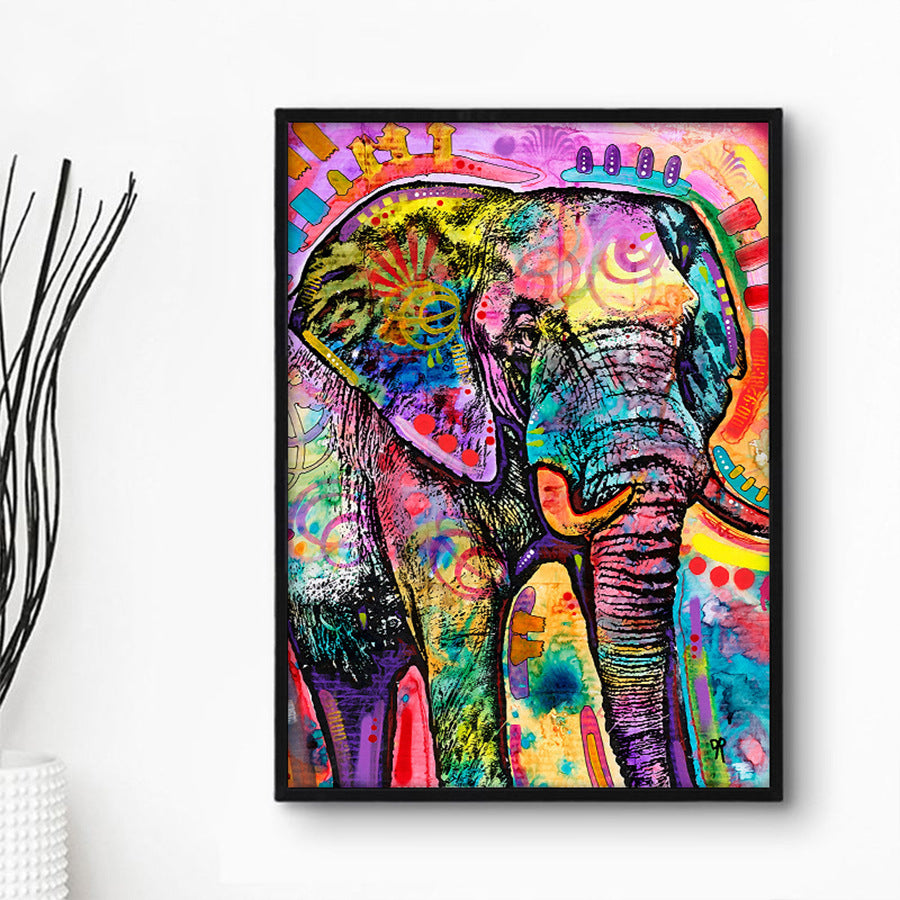 African Elephant Art Wall Painting - HOUSYE