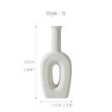 White Ceramic Table Art Vase - HOUSYE