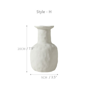 White Ceramic Table Art Vase - HOUSYE