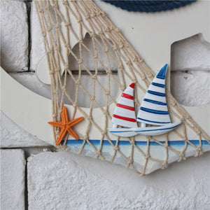 Blue and White Boat Rudder Clock - HOUSYE