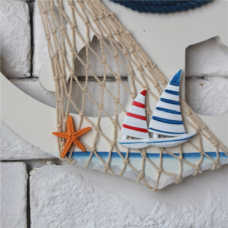 Blue and White Boat Rudder Clock - HOUSYE