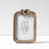 Simple Golden Hemp Rope Resin Photo Frame - HOUSYE