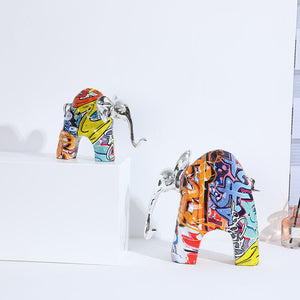 Colored Resin Mother and Child Elephant Sculpture Decorative Ornaments - HOUSYE