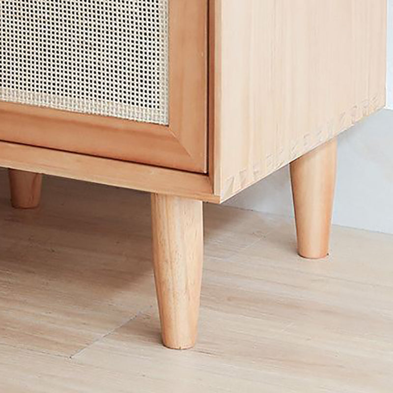 Modern Wooden Rattan Nightstand - HOUSYE