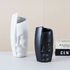 Face Shape Ceramic Vase - HOUSYE