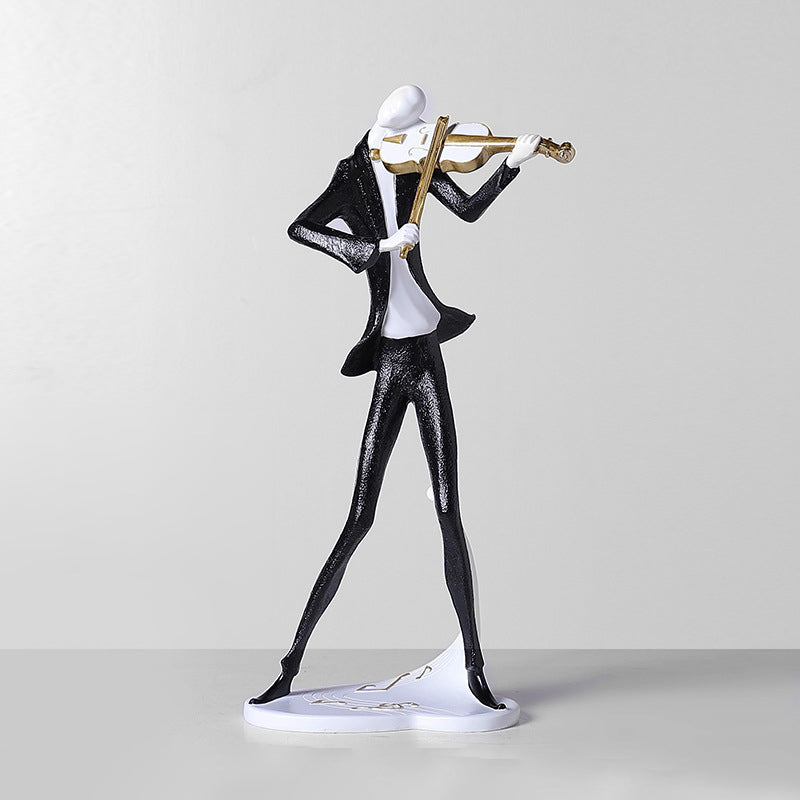 Black White Musician Character Sculpture - HOUSYE