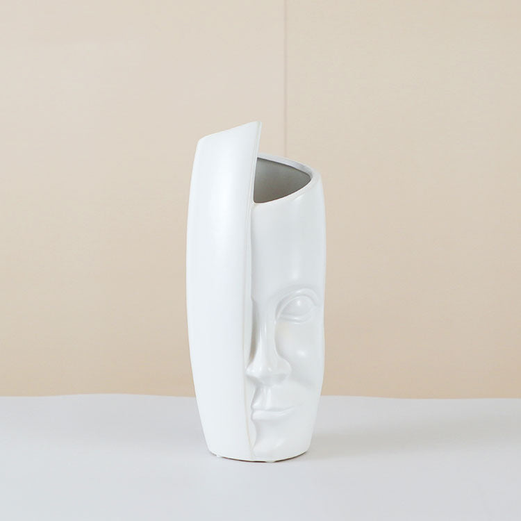 Face Shape Ceramic Vase - HOUSYE