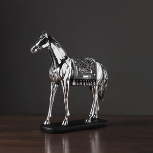 Silver Electroplating Horse Resin Animal Sculpture - HOUSYE