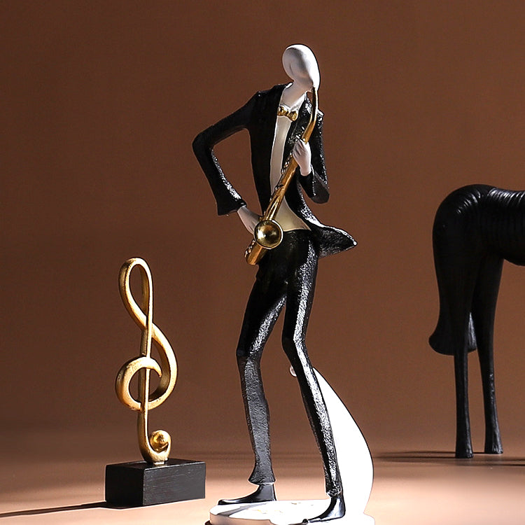 Black White Musician Character Sculpture - HOUSYE