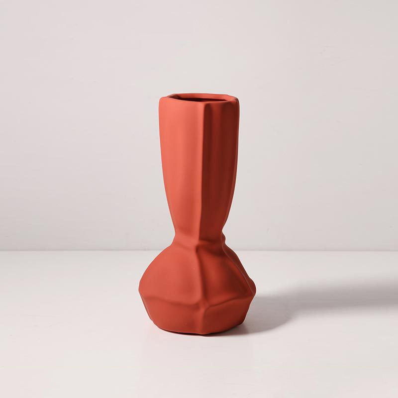 Simple Ceramic Vase In Morandi - HOUSYE