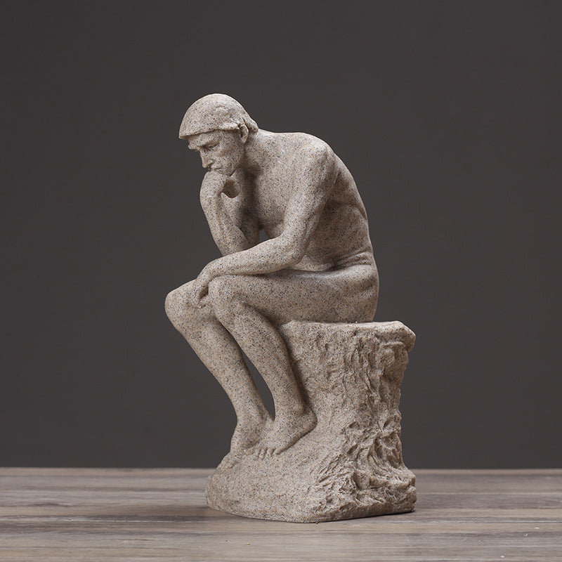 Sandstone Thinker Character  Sculpture - HOUSYE