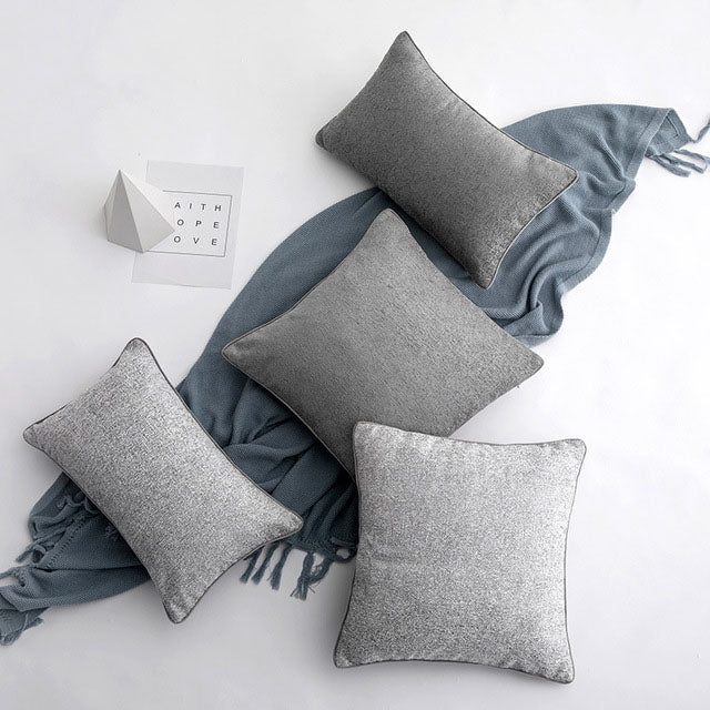 Gray Square Pillow Cover - HOUSYE