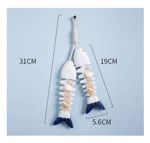 Wood Fish Bones Wall Hanging Decoration-2pcs - HOUSYE