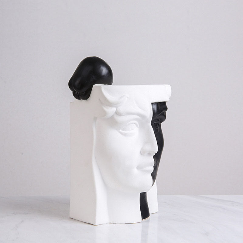 Modern Abstract Black and White Double-sided Human Art Ceramics - HOUSYE