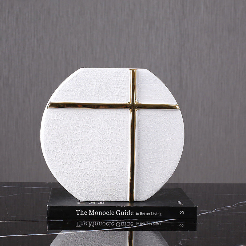 Modern Minimalist Cross Round Vase - HOUSYE