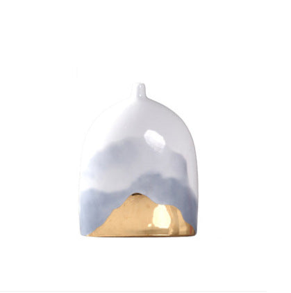 Chinese Style Flat Ceramic Decor Vase - HOUSYE