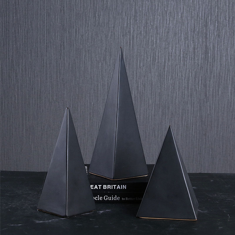 Simple Black Ceramic 3d Triangle - HOUSYE