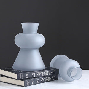 Minimalist Glass Cone Gray Vase Table Top Decoration - HOUSYE