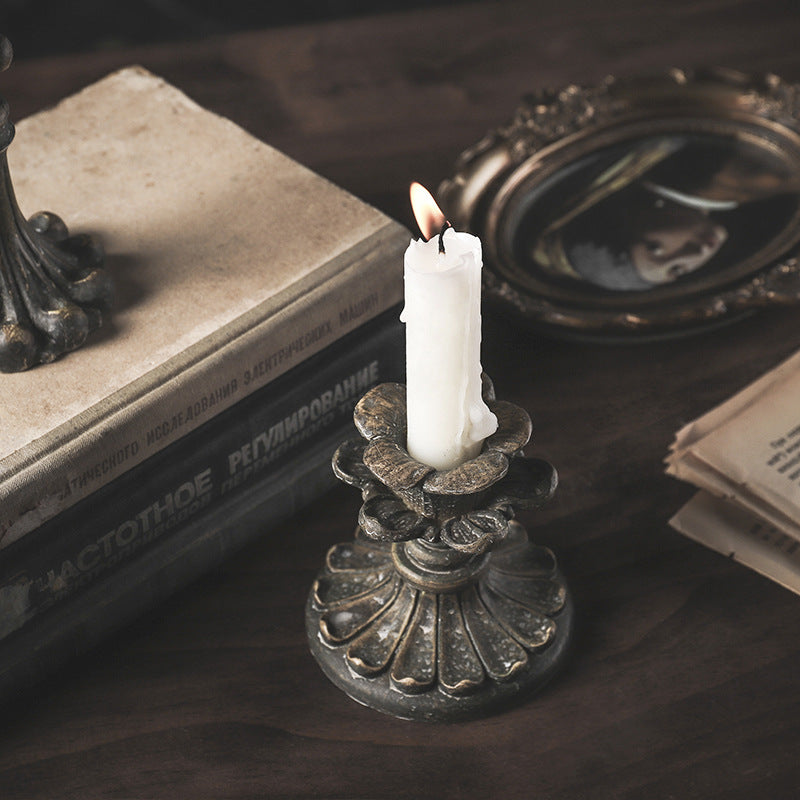 Vintage Resin Bronze Candle Holder - HOUSYE