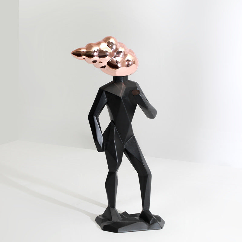 Modern Resin Black and White Figure Sculpture - HOUSYE