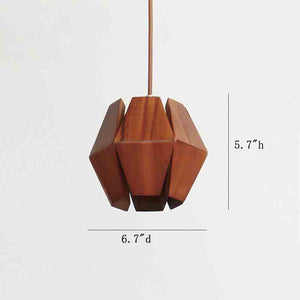 Bar Polyhedral Wooden Pendant - HOUSYE