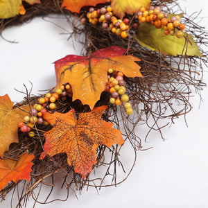 Christmas Rattan Maple Leaf Wreath - HOUSYE